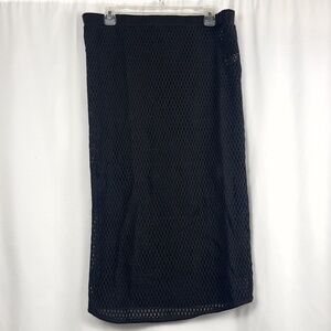 Eloquii Black Swim Mesh Cover Up Skirt